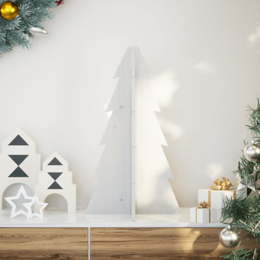 Albero di Natale Decorativo Bianco 69,5 cm in Legno di Pino 858178