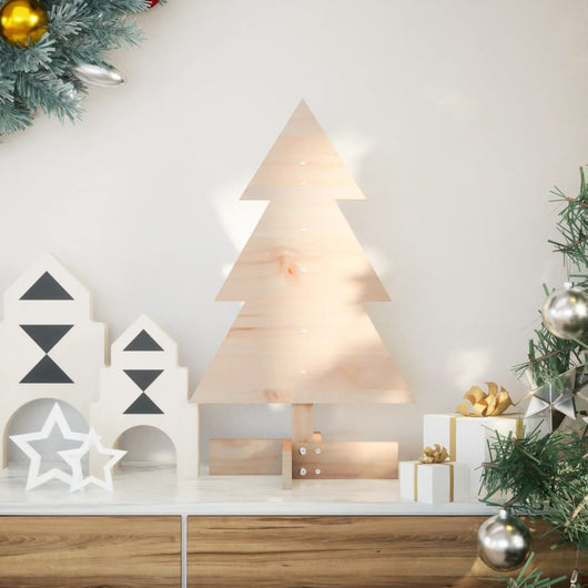 Albero di Natale Decorativo in Legno 60 cm Legno Massello Pino 858180
