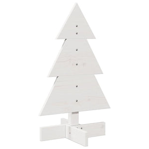 Albero di Natale Decorativo Bianco 60 cm Legno Massello di Pino 858181