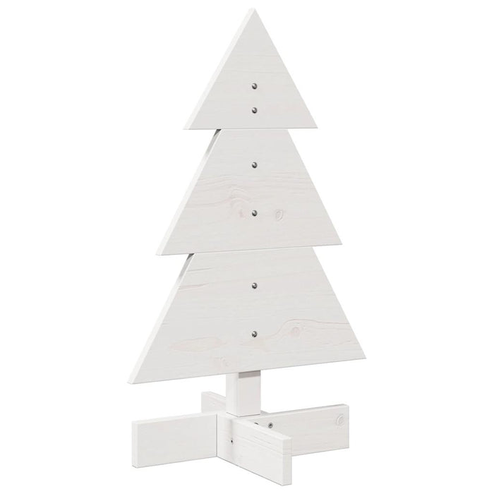 Albero di Natale Decorativo Bianco 60 cm Legno Massello di Pino 858181