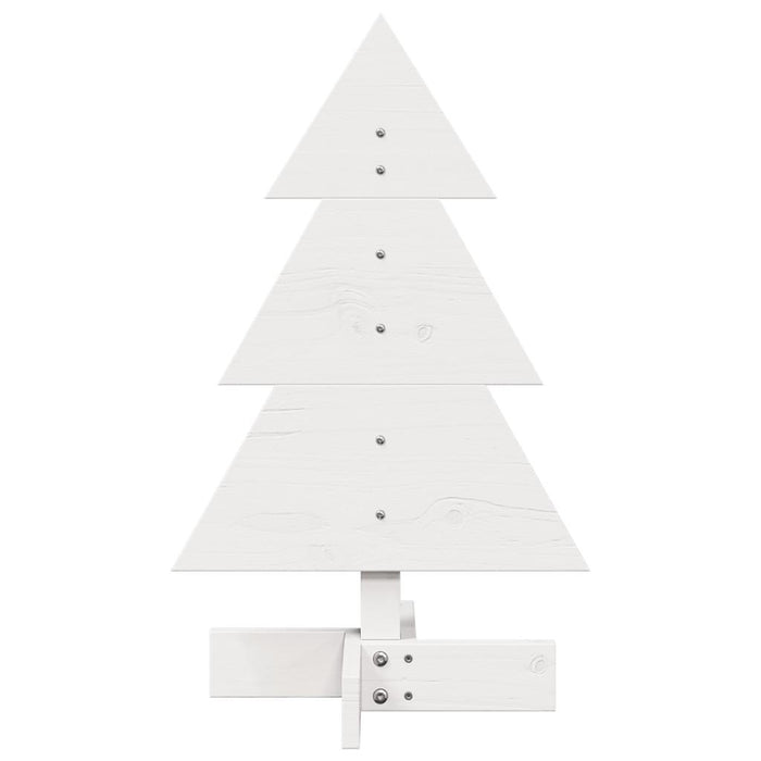 Albero di Natale Decorativo Bianco 60 cm Legno Massello di Pino 858181