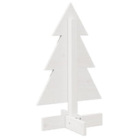 Albero di Natale Decorativo Bianco 60 cm Legno Massello di Pino 858181