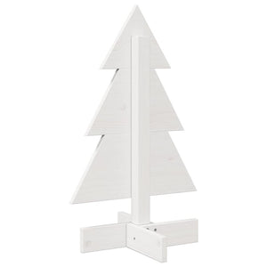 Albero di Natale Decorativo Bianco 60 cm Legno Massello di Pino 858181