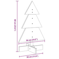 Albero di Natale Decorativo Bianco 60 cm Legno Massello di Pino 858181