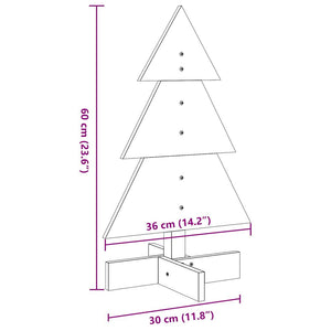 vidaXL Albero di Natale Decorativo Bianco 60 cm Legno Massello di Pino