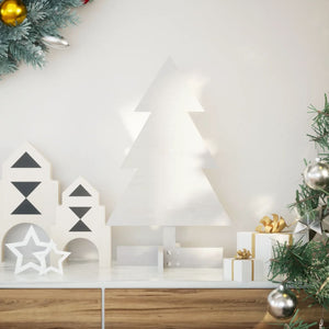 Albero di Natale Decorativo Bianco 60 cm Legno Massello di Pino 858181