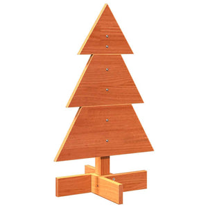 Albero di Natale Marrone Cera 60 cm in Legno Massello di Pino 858182