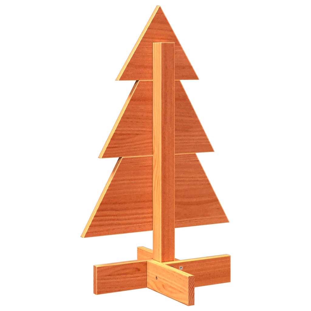 Albero di Natale Marrone Cera 60 cm in Legno Massello di Pino 858182