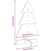 vidaXL Albero di Natale Marrone Cera 60 cm in Legno Massello di Pino