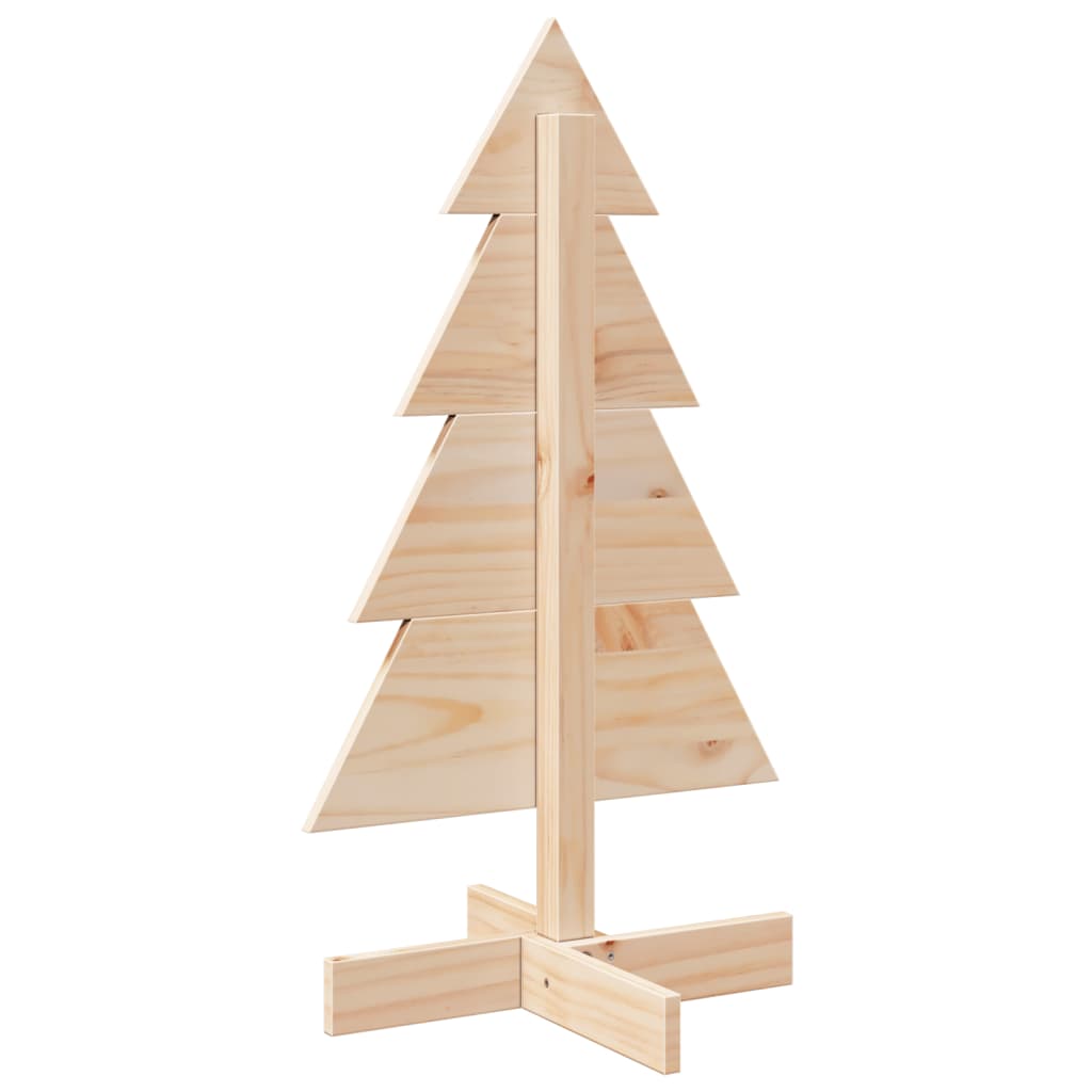 vidaXL Albero di Natale Decorativo in Legno 80 cm Legno Massello Pino