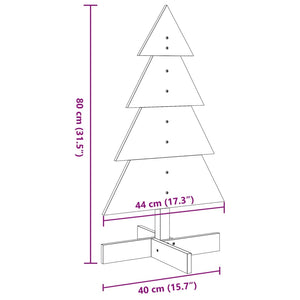 vidaXL Albero di Natale Decorativo in Legno 80 cm Legno Massello Pino
