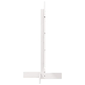 Albero di Natale Decorativo Bianco 80 cm Legno Massello di Pino