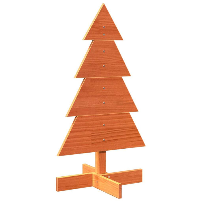 Albero di Natale Marrone Cera 80 cm in Legno Massello di Pino 858185