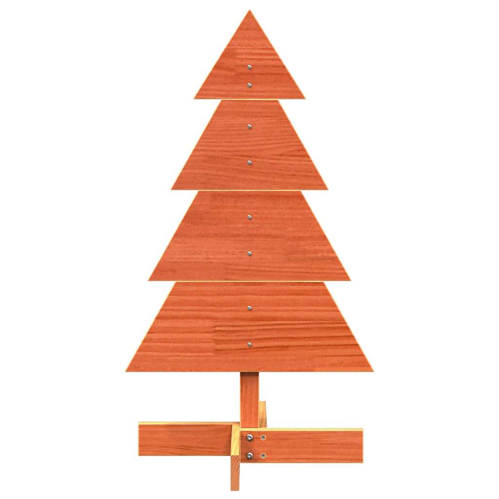 Albero di Natale Marrone Cera 80 cm in Legno Massello di Pino 858185