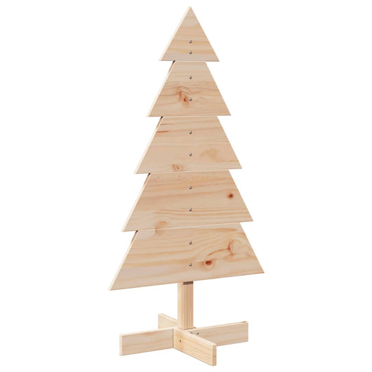 Albero di Natale Decorativo in Legno 100 cm Legno Massello Pino 858186