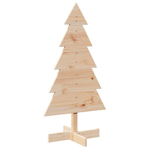 Albero di Natale Decorativo in Legno 100 cm Legno Massello Pino