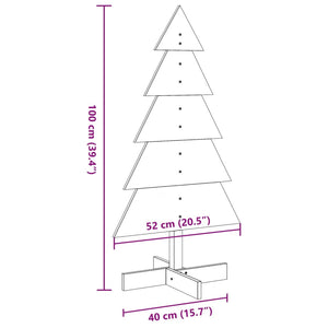 Albero di Natale Decorativo in Legno 100 cm Legno Massello Pino 858186
