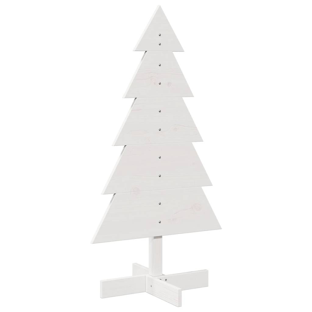 Albero di Natale Decorativo Bianco 100 cm in Legno di Pino 858187