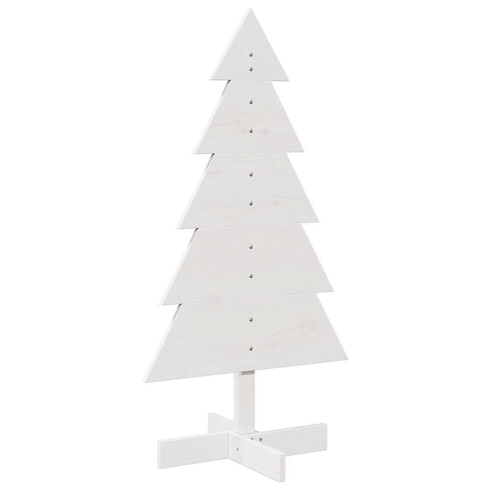 Albero di Natale Decorativo Bianco 100 cm in Legno di Pino 858187