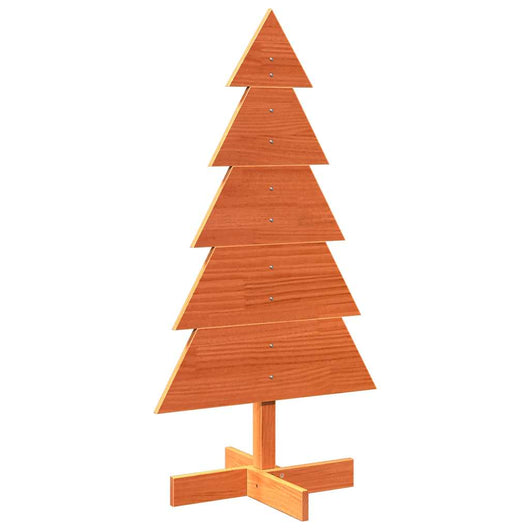 Albero di Natale Marrone Cera 100 cm in Legno Massello di Pino 858188