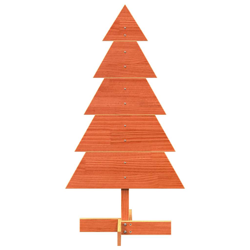 Albero di Natale Marrone Cera 100 cm in Legno Massello di Pino 858188