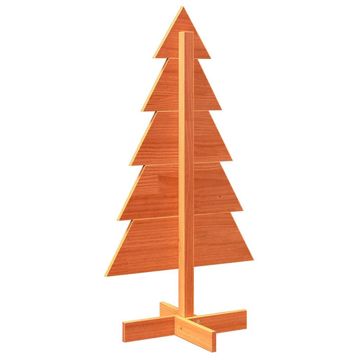 Albero di Natale Marrone Cera 100 cm in Legno Massello di Pino 858188