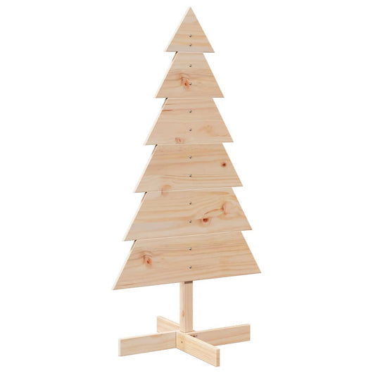 Albero di Natale Decorativo in Legno 120 cm Legno Massello Pino 858189