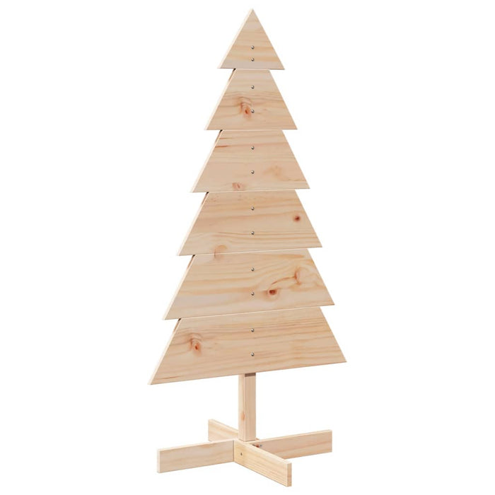 Albero di Natale Decorativo in Legno 120 cm Legno Massello Pino 858189