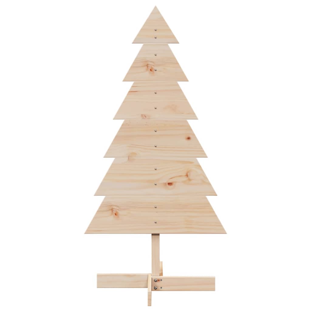 Albero di Natale Decorativo in Legno 120 cm Legno Massello Pino 858189