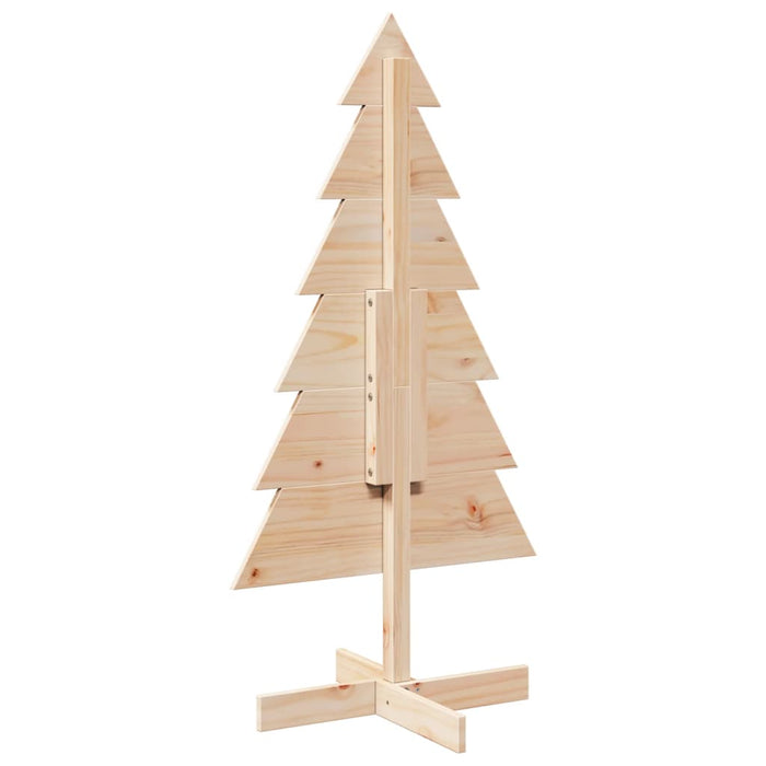 Albero di Natale Decorativo in Legno 120 cm Legno Massello Pino 858189