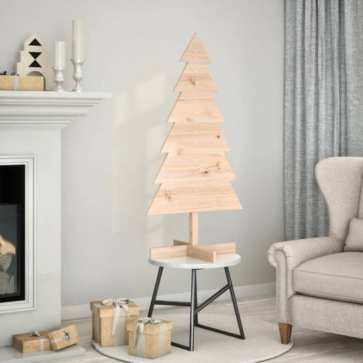 Albero di Natale Decorativo in Legno 120 cm Legno Massello Pino 858189
