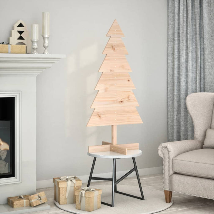 Albero di Natale Decorativo in Legno 120 cm Legno Massello Pino 858189