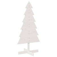 Albero di Natale Decorativo Bianco 120cm Legno Massello di Pino 858190