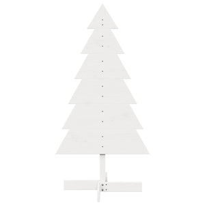 Albero di Natale Decorativo Bianco 120cm Legno Massello di Pino 858190
