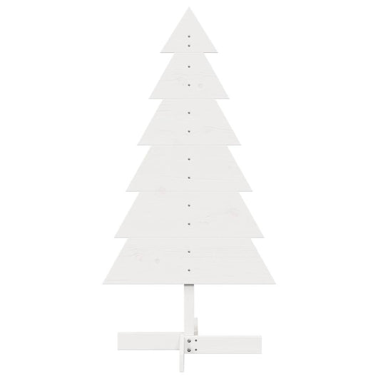 Albero di Natale Decorativo-Decorazioni natalizie Bianco 120cm Legno Massello di Pino