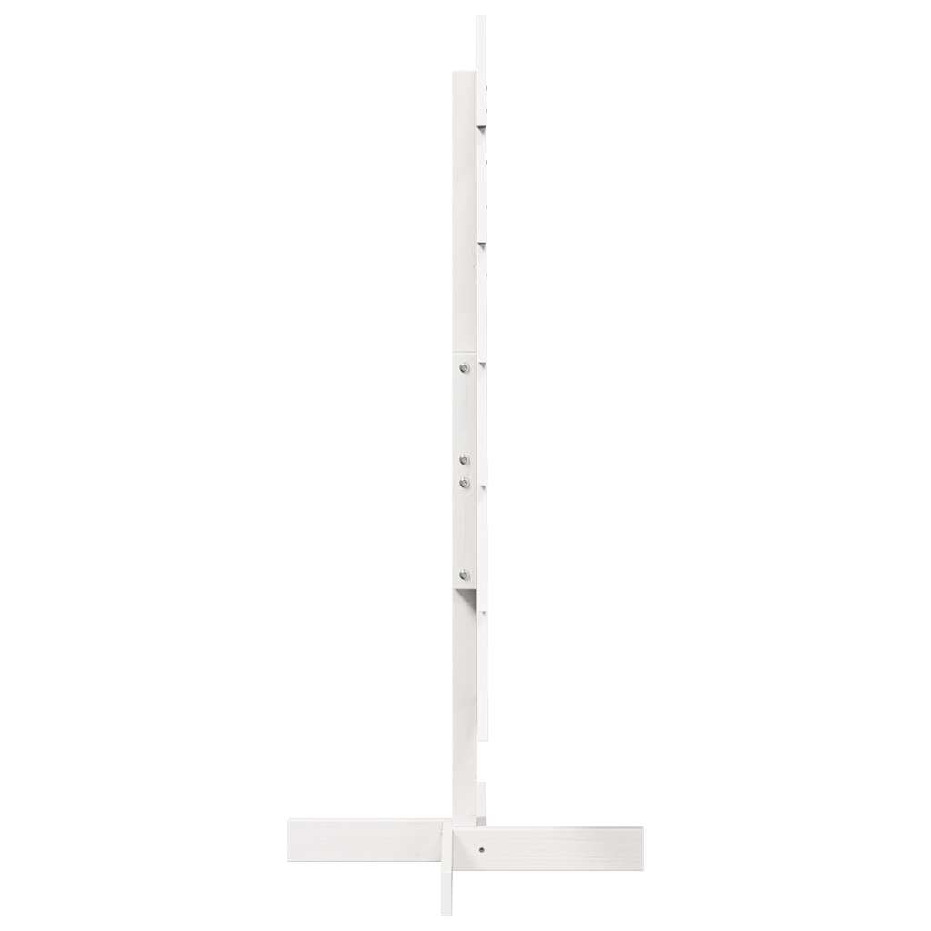 Albero di Natale Decorativo Bianco 120cm Legno Massello di Pino 858190
