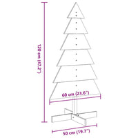 Albero di Natale Decorativo Bianco 120cm Legno Massello di Pino