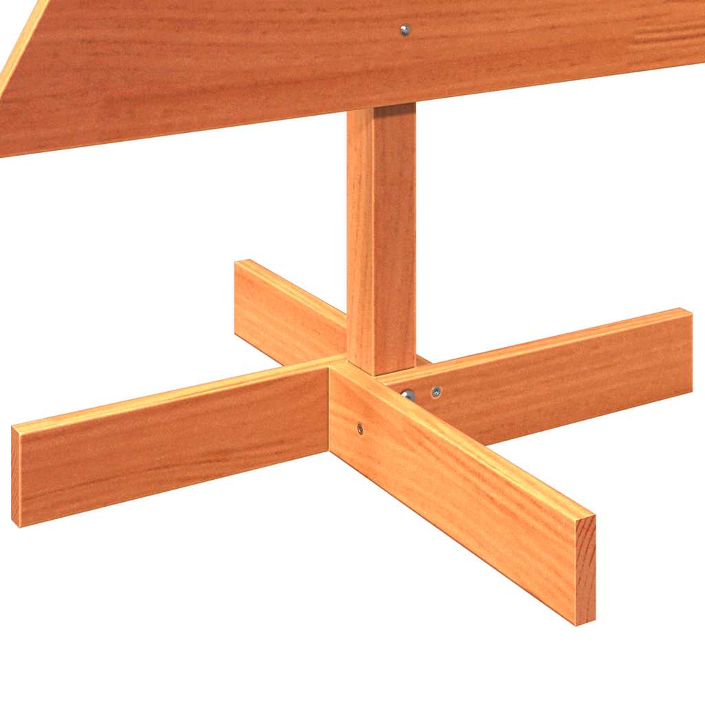 Albero di Natale Marrone Cera 120 cm in Legno Massello di Pino