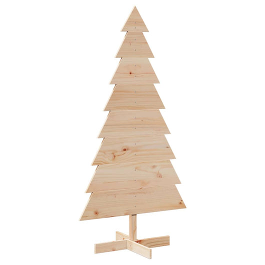 Albero di Natale Decorativo-Decorazioni natalizie in Legno 150 cm Legno Massello Pino