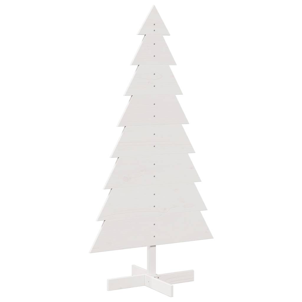 Albero di Natale Decorativo Bianco 150 cm in Legno di Pino 858193