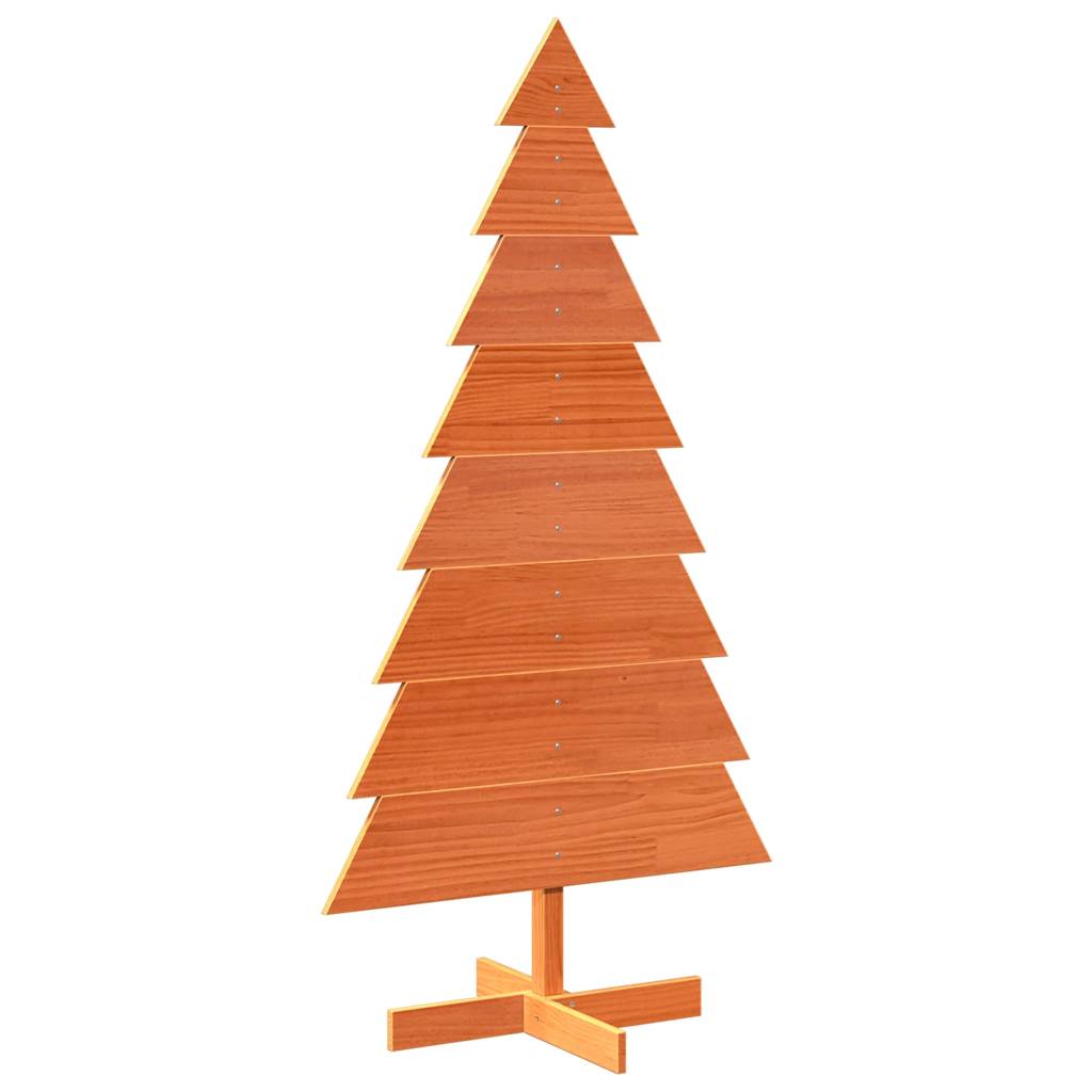Albero di Natale-Albero Natalizio-Decorazioni natalizie Marrone Cera 150 cm in Legno Massello di Pino