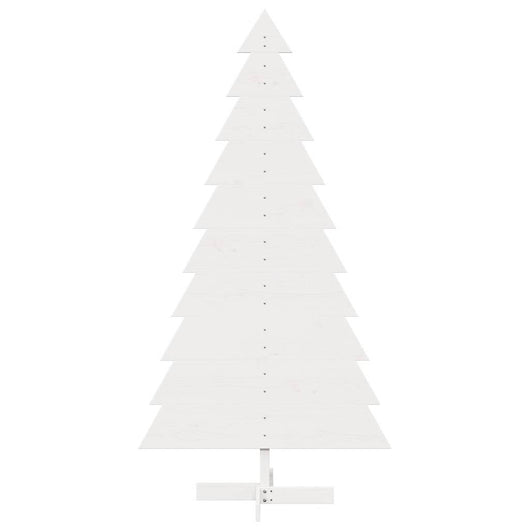 Albero di Natale Decorativo-Decorazioni natalizie Bianco 180cm Legno Massello di Pino