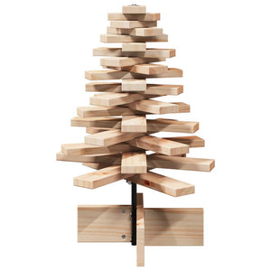 Albero di Natale Decorativo in Legno 60 cm Legno Massello Pino