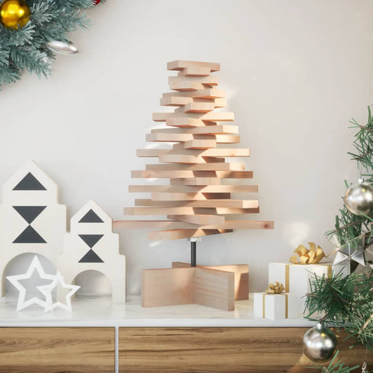 Albero di Natale Decorativo in Legno 60 cm Legno Massello Pino 858198