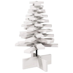 Albero di Natale Decorativo-Decorazioni natalizie Bianco 60 cm Legno Massello di Pino