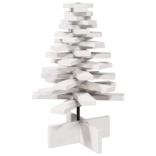 Albero di Natale Decorativo-Decorazioni natalizie Bianco 60 cm Legno Massello di Pino