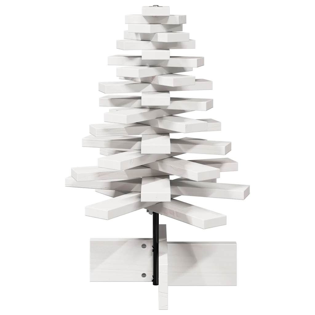 Albero di Natale Decorativo Bianco 60 cm Legno Massello di Pino 858199