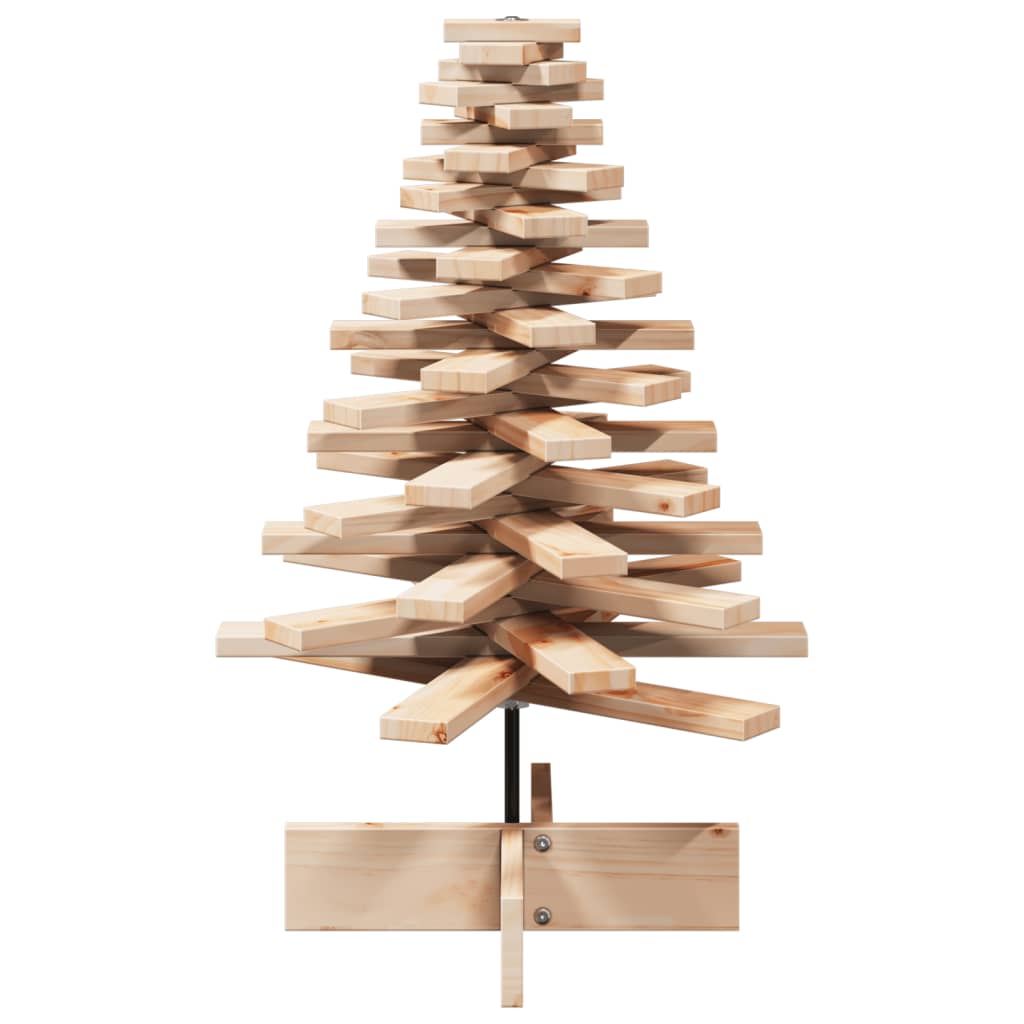 Albero di Natale Decorativo in Legno 80 cm Legno Massello Pino 858201