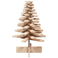 Albero di Natale Decorativo in Legno 80 cm Legno Massello Pino 858201