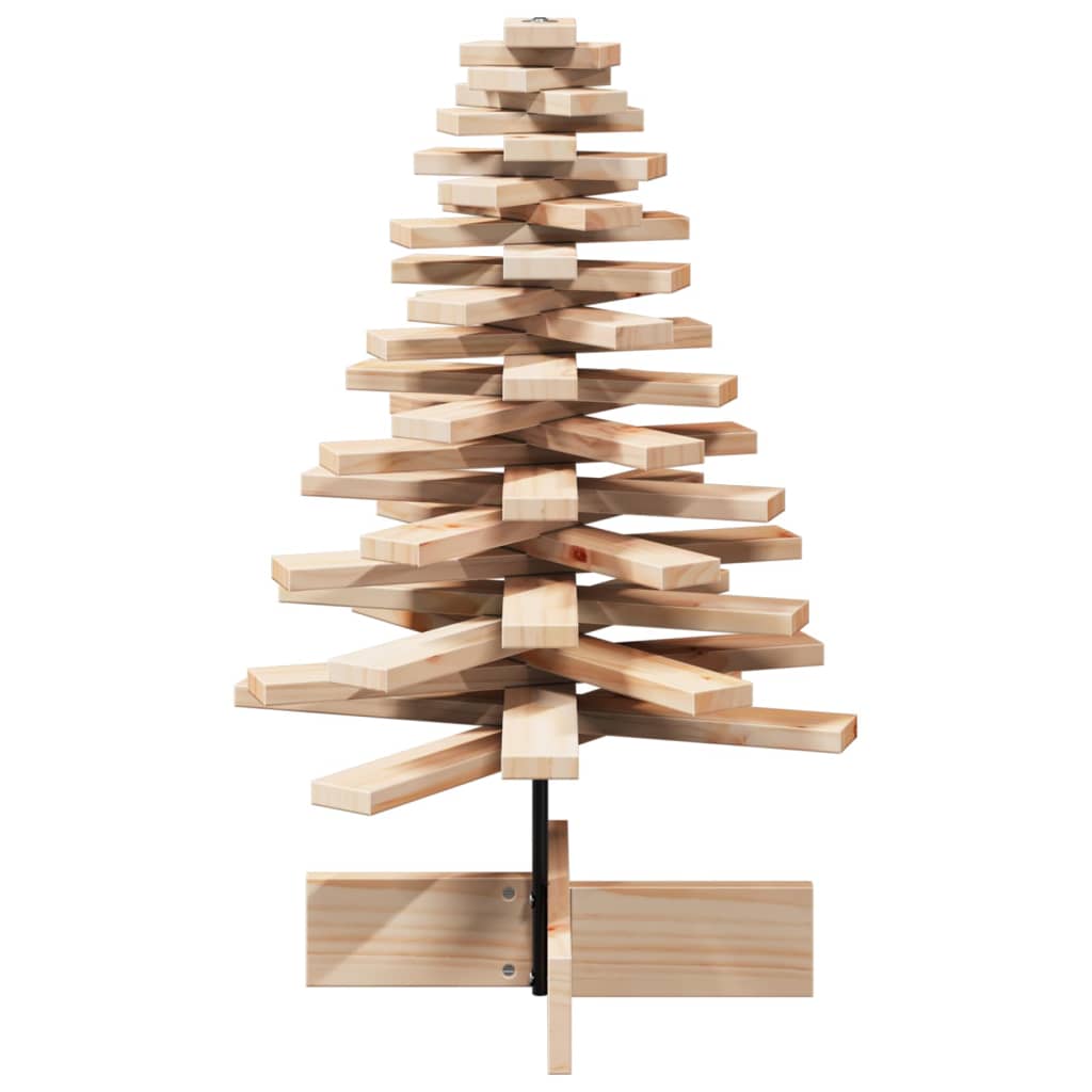 Albero di Natale Decorativo in Legno 80 cm Legno Massello Pino 858201